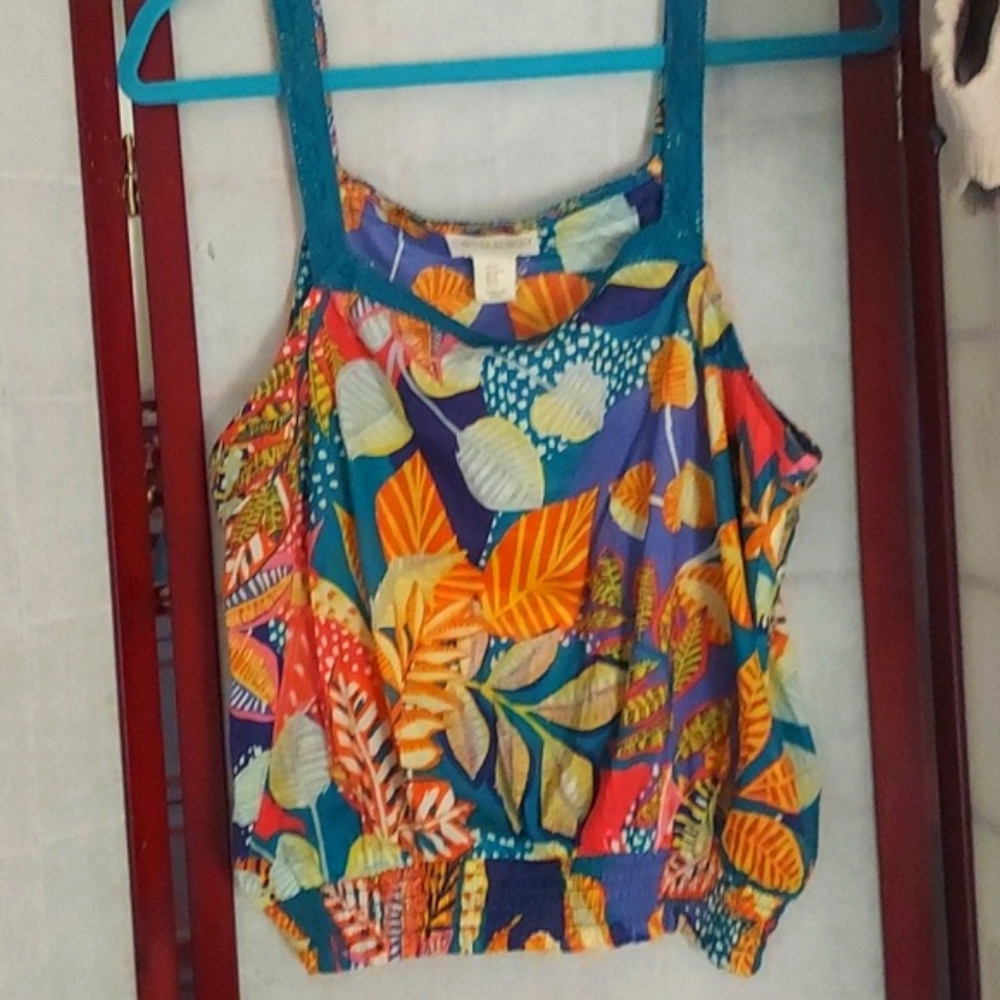 Cynthia Rowley Tropical Floral  tank top Sz M